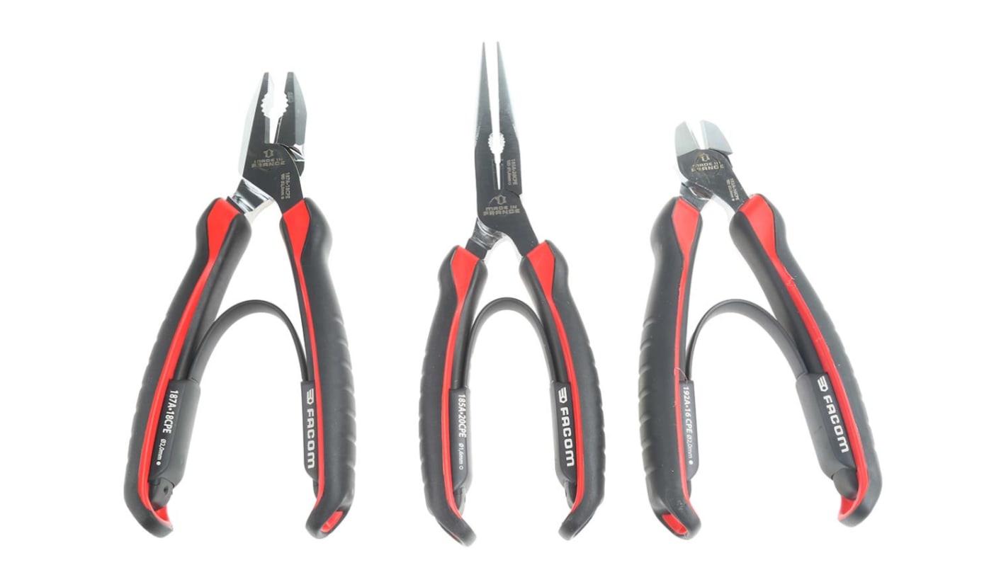 Facom 3-Piece Plier Set, 150 mm Overall