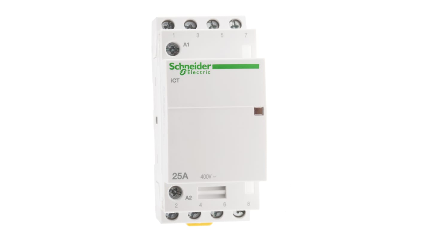 Schneider Electric iCT Series Contactor, 230 V ac Coil, 4-Pole, 25 A, 4NO, 400 V ac