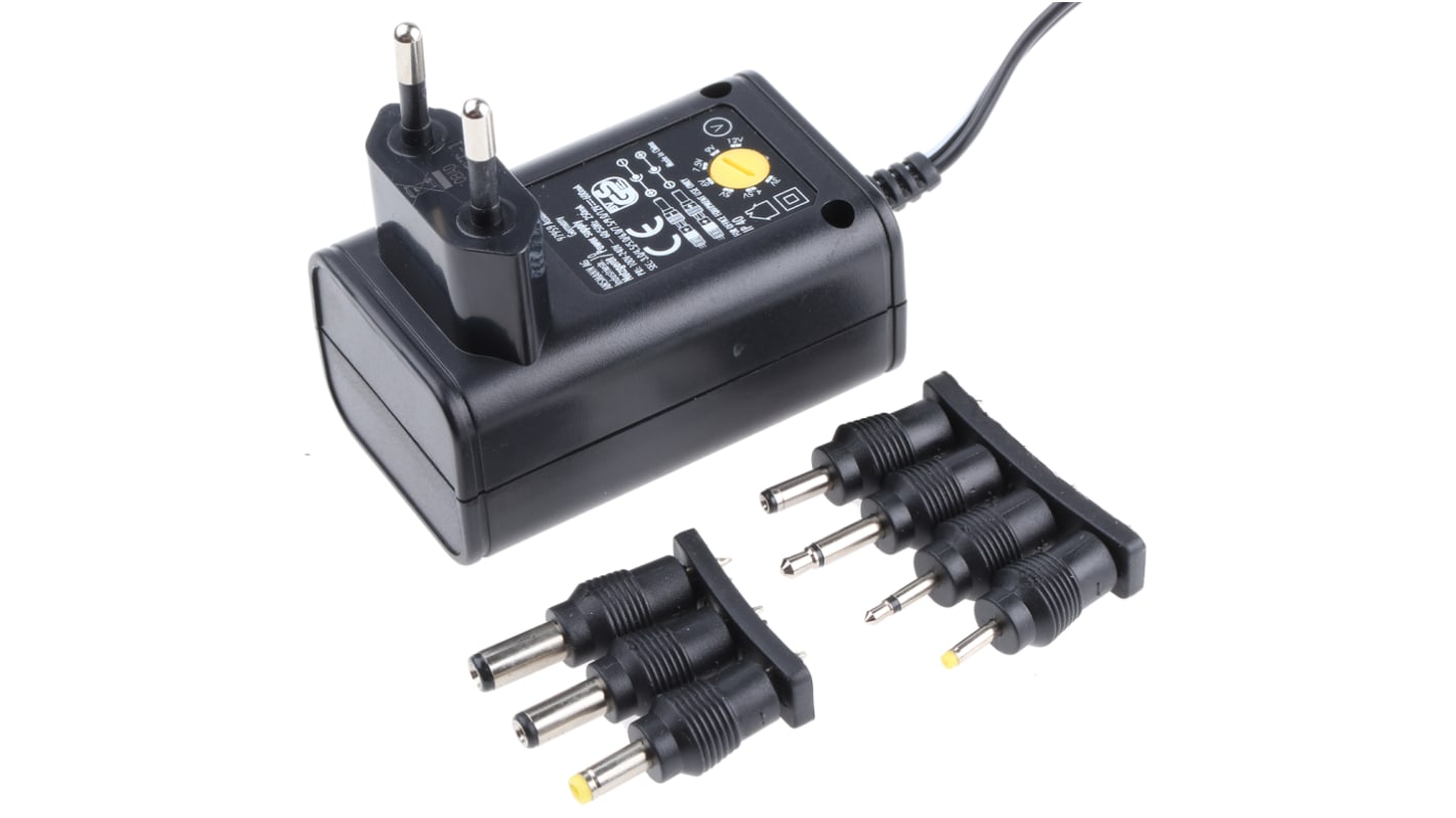 Adattatore AC/DC Adattatore ca/cc Ansmann 3 V dc, 4.5 V dc, 5 V dc, 6 V dc, 7.5 V dc, 9 V dc, 12V cc, 600mA, spina Tipo