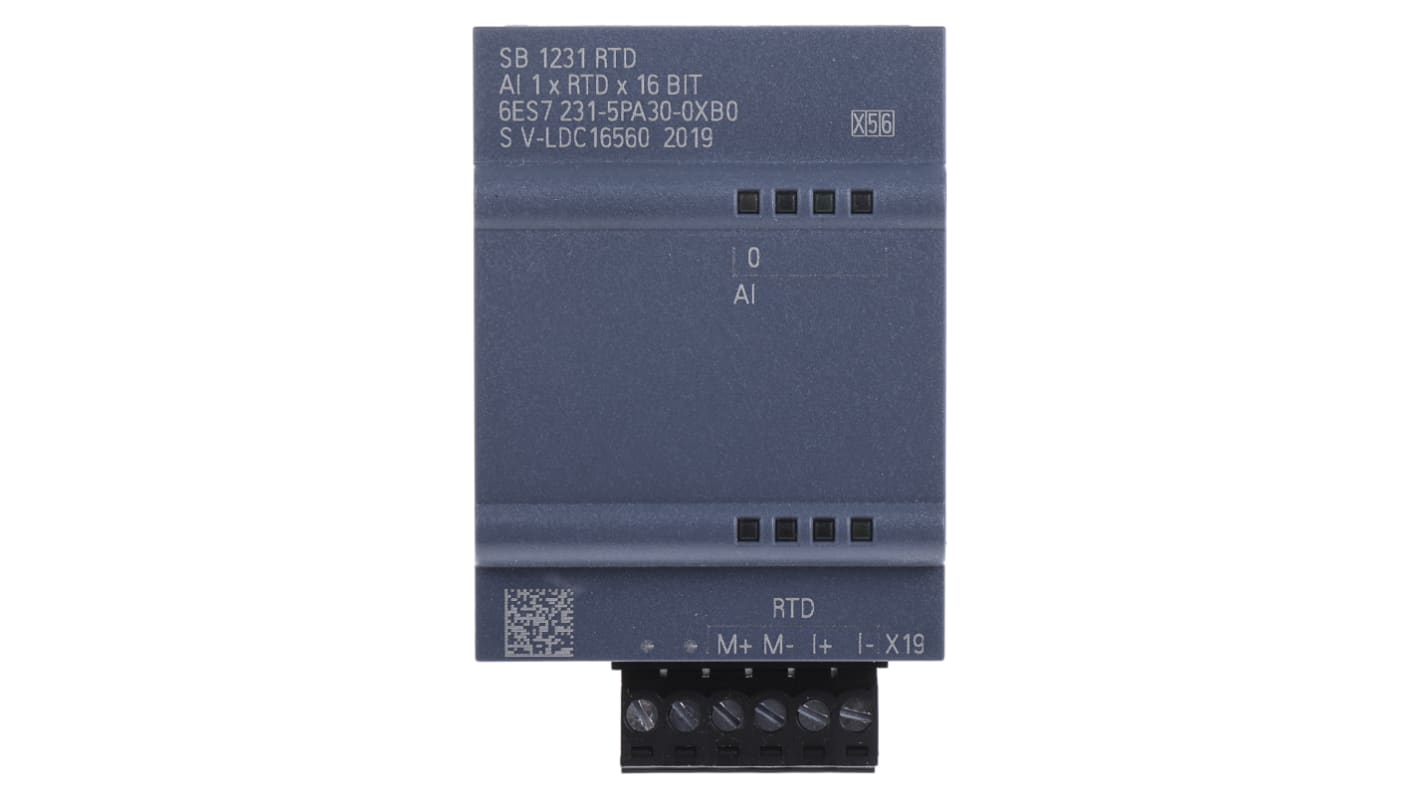 Siemens PLC I/O-modul, til brug med SIMATIC S7-1200 serien 62 x 38 x 21 mm Analog, RTD 1 5 V=