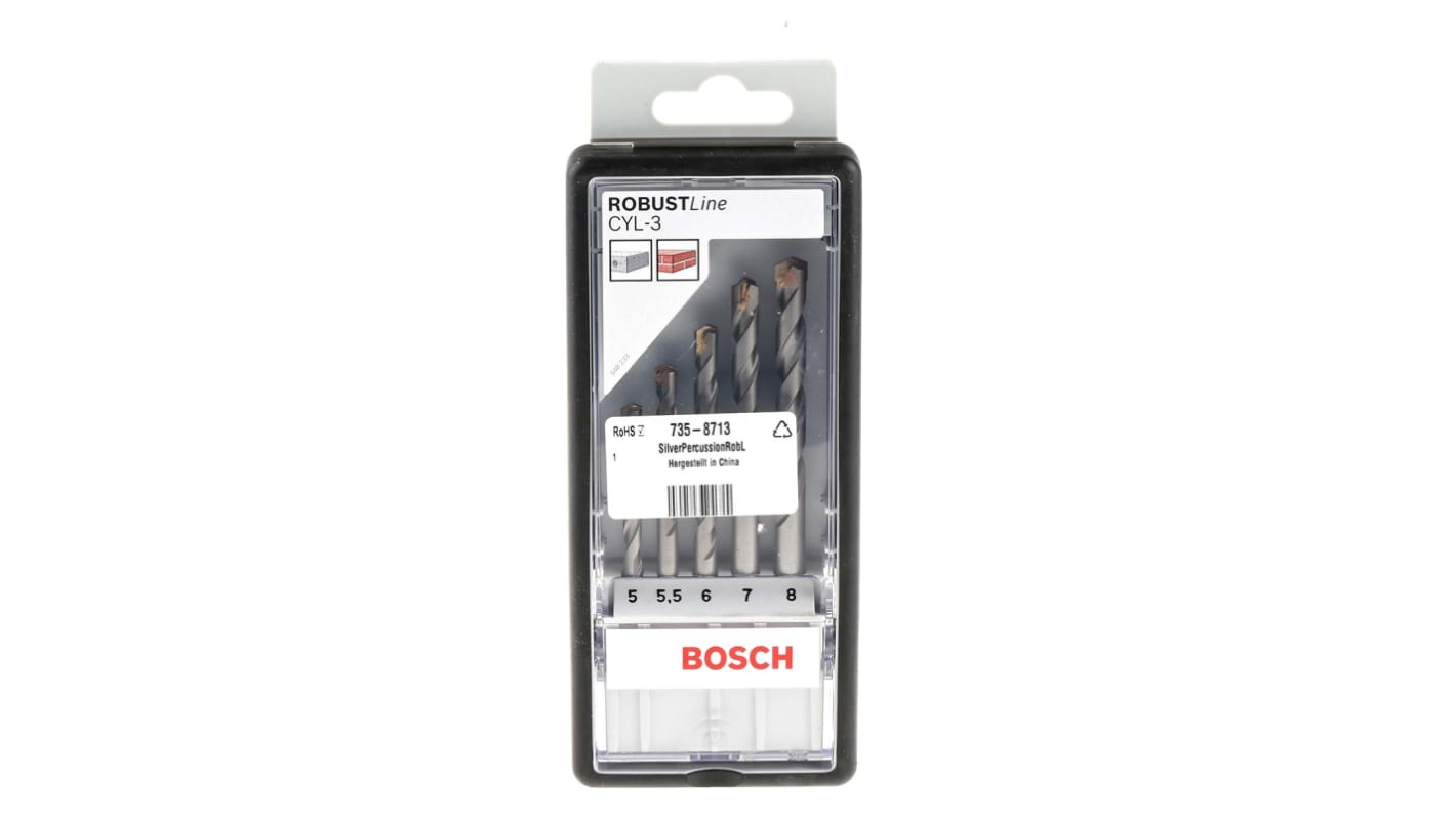 Set punte per trapano Bosch in Punta al carburo, Ø da 5mm a 8mm, 5 pezzi