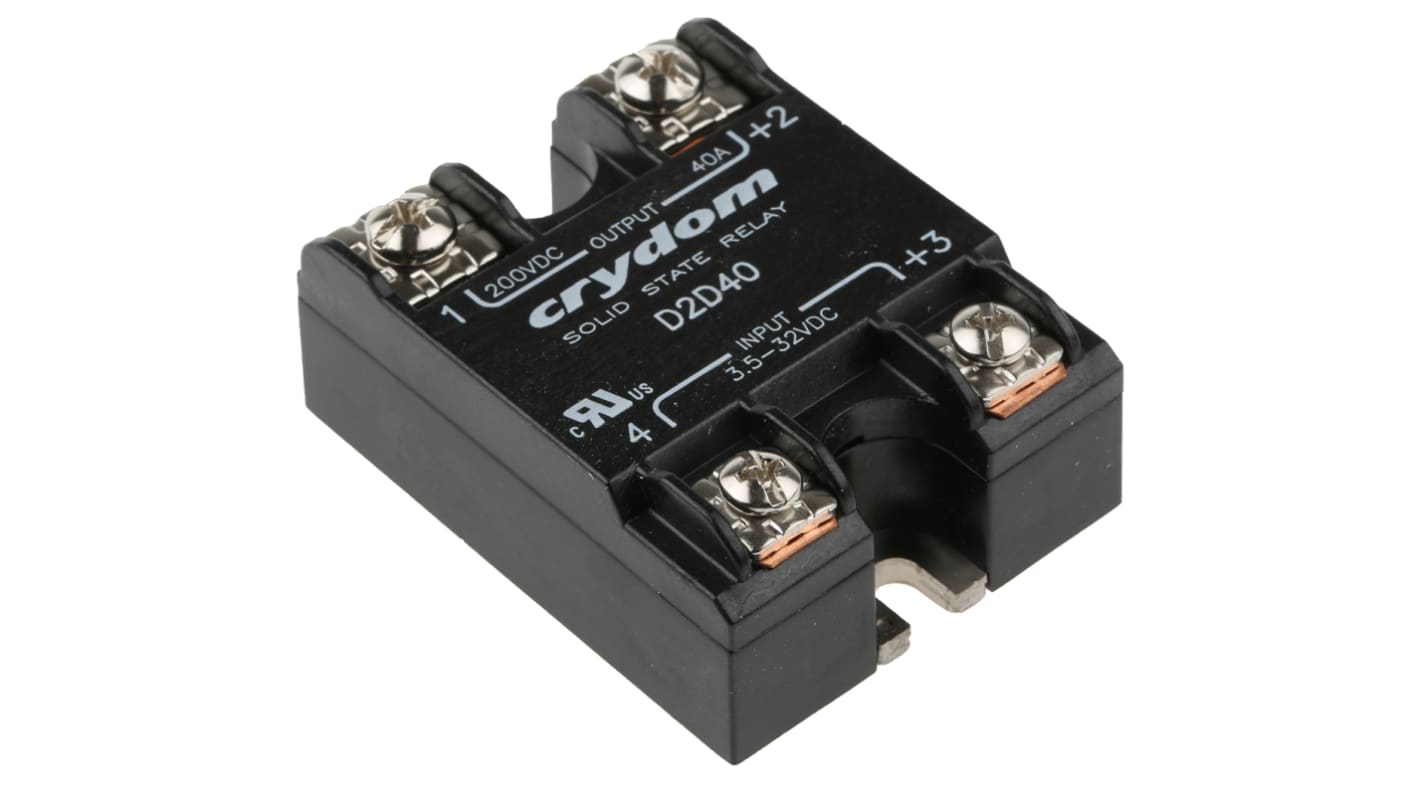 Sensata / Crydom ソリッドステートリレー 最大負荷電流:40 A 最大負荷電圧:200 V dc 表面実装, D2D40