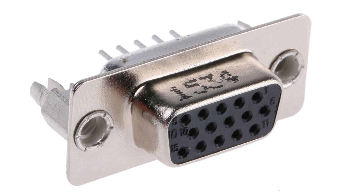 Conector D-sub Amphenol FCI, Serie 10090929, paso 2.29mm, Recta D-Sub de alta densidad, Orificio Pasante, Hembra,