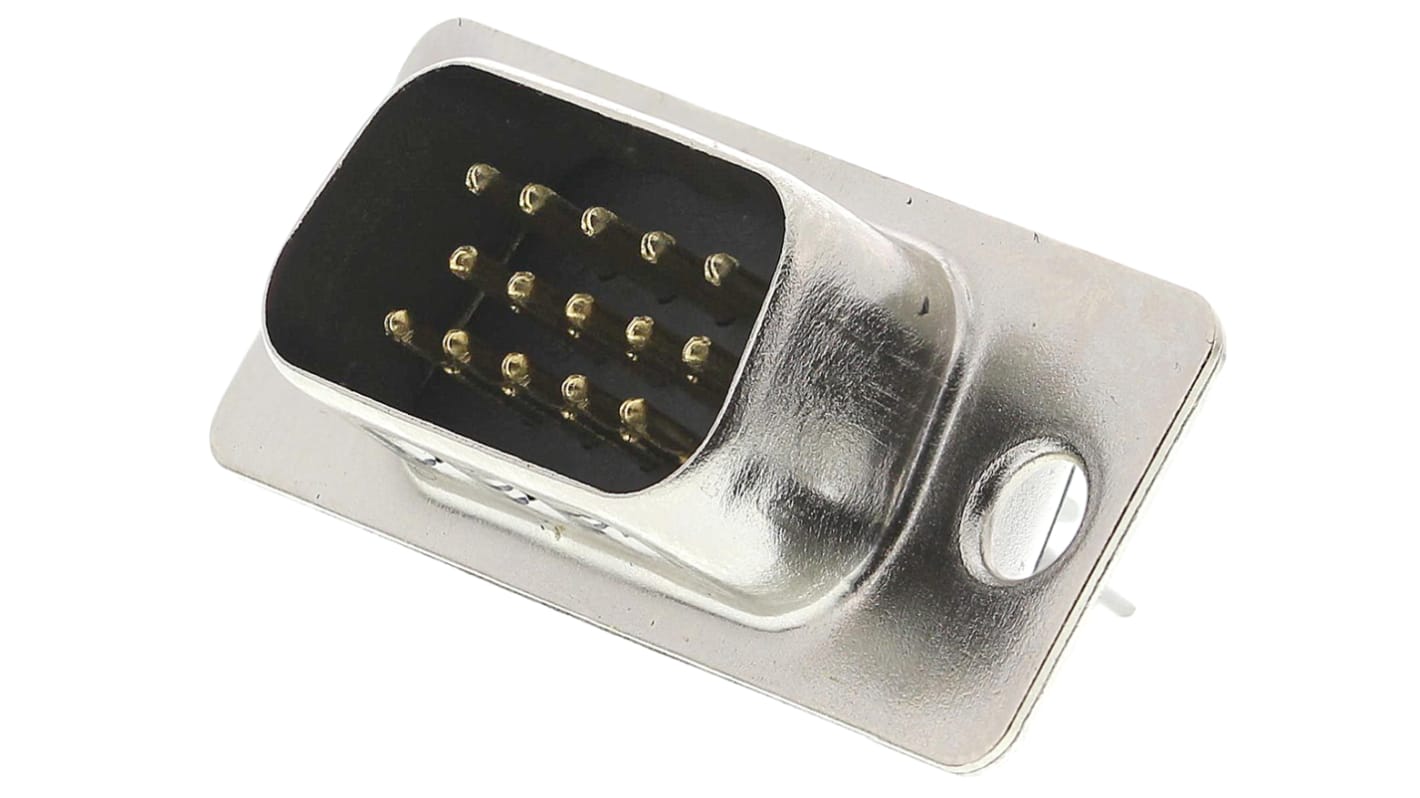 Amphenol ICC 15 Way Panel Mount D-sub Connector Plug, 2.29mm Pitch