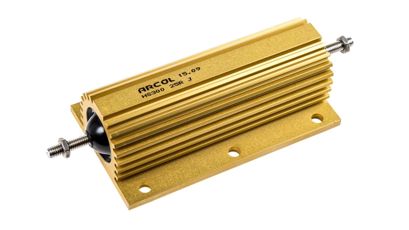 Arcol HS300 Wickel Lastwiderstand 25Ω ±5% / 300W, Alu Gehäuse Axialanschluss, -55°C → +200°C