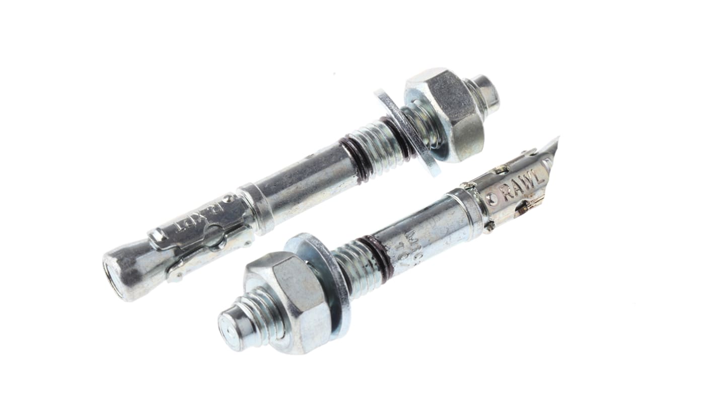 RawlPlug Ekspansionsbolt, Stål, Anker med gennemgående bolt , 10mm, huldia.: 10mm, L: 80mm, R-XPT-10080/10