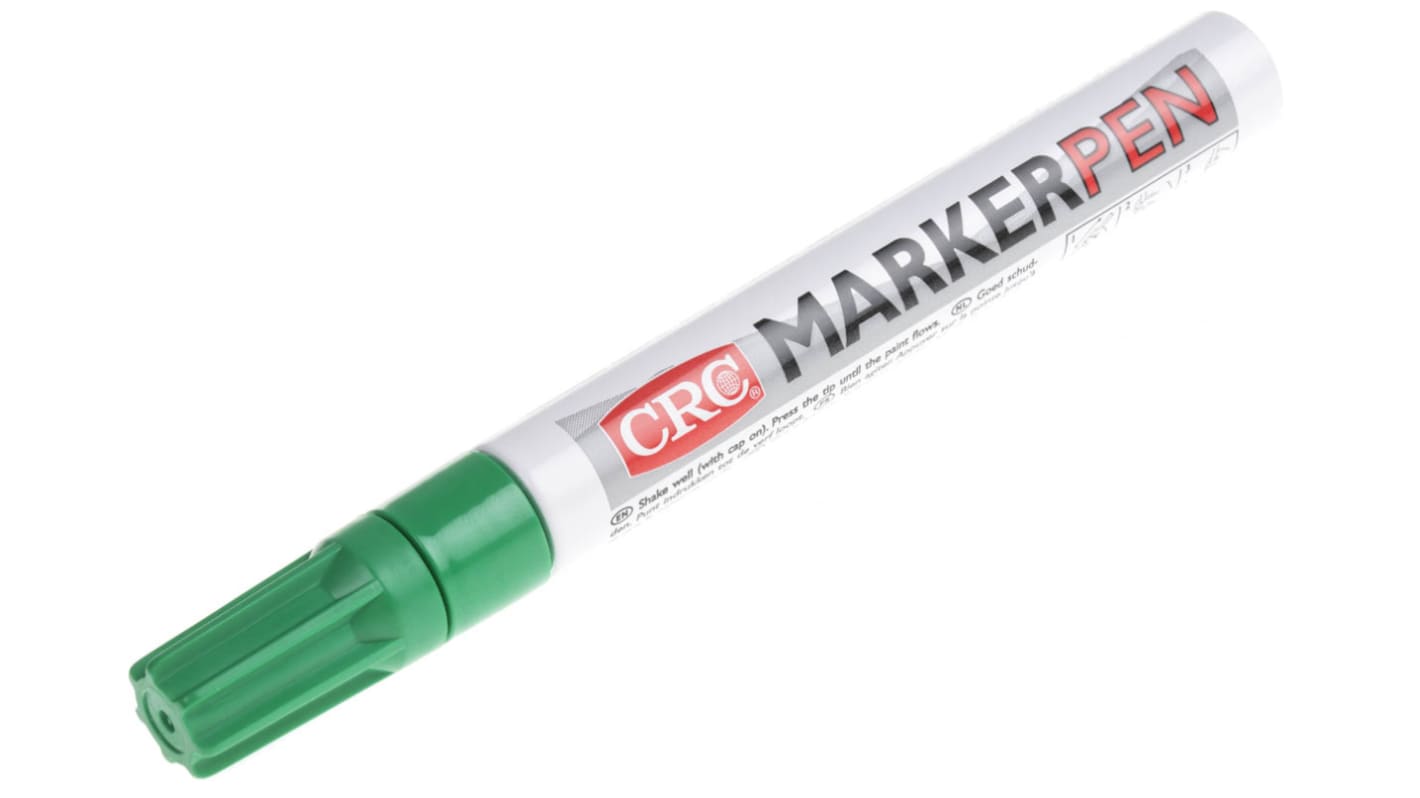 CRC Lackstift Grün Spitze Mittel 4.5mm, für Karton, Glas, Metall, Papier, Kunststoff, Gummi, Textil, Holz