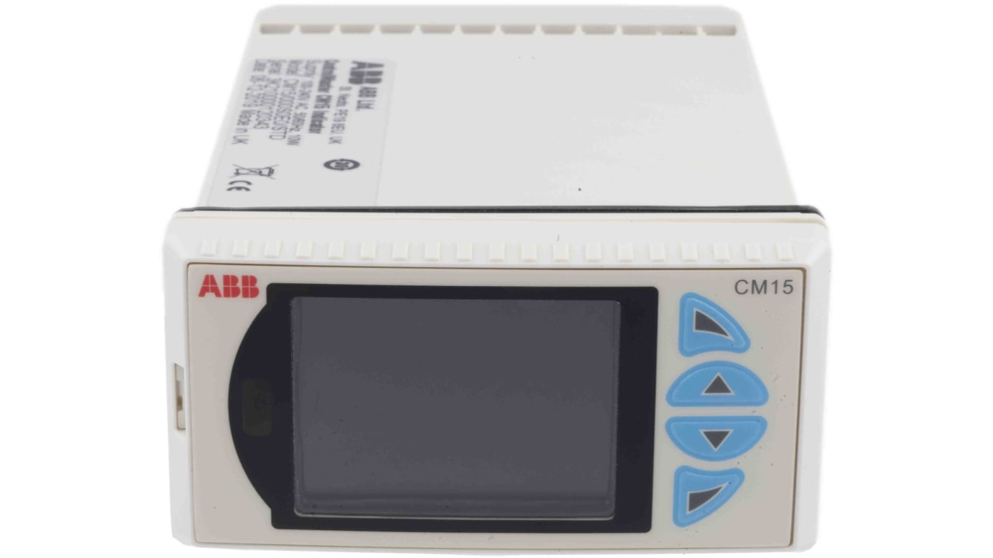 ABB CM15 Panel Mount Process Indicator, 50 x 97mm 2 Input, 2 Output Analogue, Relay, 100 → 240 V ac Supply