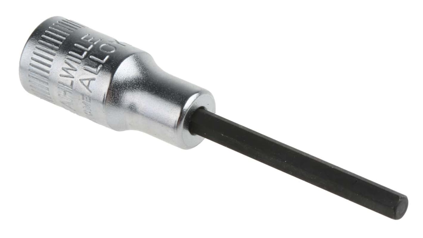 STAHLWILLE 1/4 in Drive Bit Socket, Hex Bit, 3mm, 55 mm Overall Length