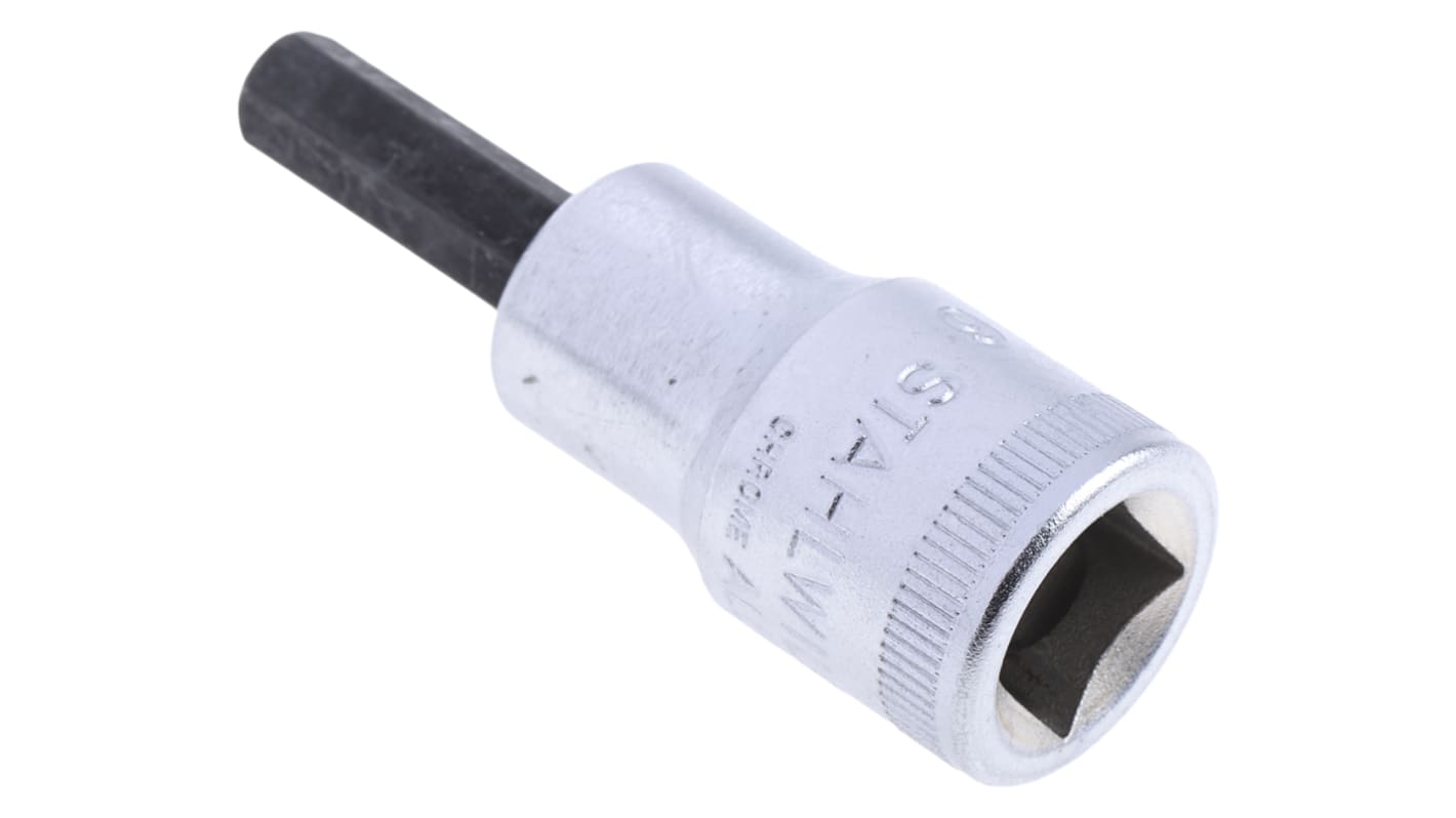 STAHLWILLE 3/8 in Drive Bit Socket, Hex Bit, 6mm, 52 mm Overall Length