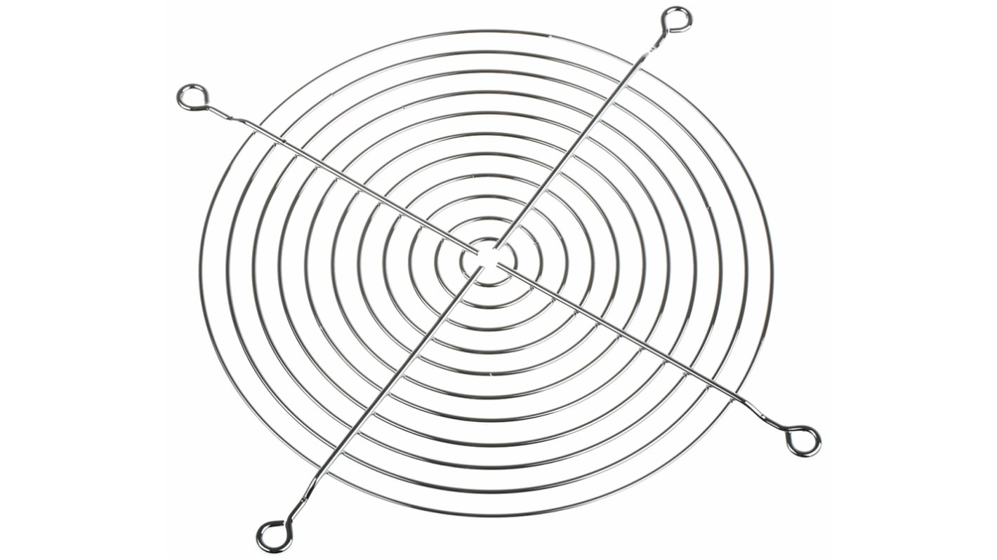 RS PRO Schutzgitter, Gr. 180mm, 169.6 x 169.6mm, Stahl, Schraublochabstand 153mm, Chrom