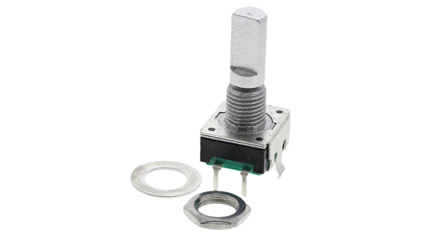 Bourns 24 Pulse Incremental Mechanical Rotary Encoder with a 6 mm Flat Shaft (Not Indexed), Through Hole