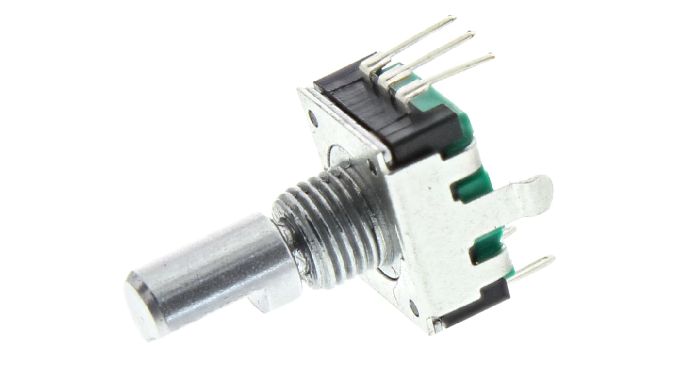 Bourns 18 Pulse Incremental Mechanical Rotary Encoder with a 6 mm Flat Shaft (Not Indexed), Through Hole
