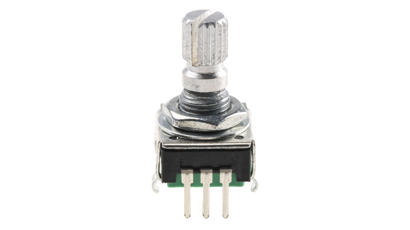 Bourns 24 Pulse Incremental Mechanical Rotary Encoder with a 6 mm Knurl Shaft (Not Indexed), Through Hole