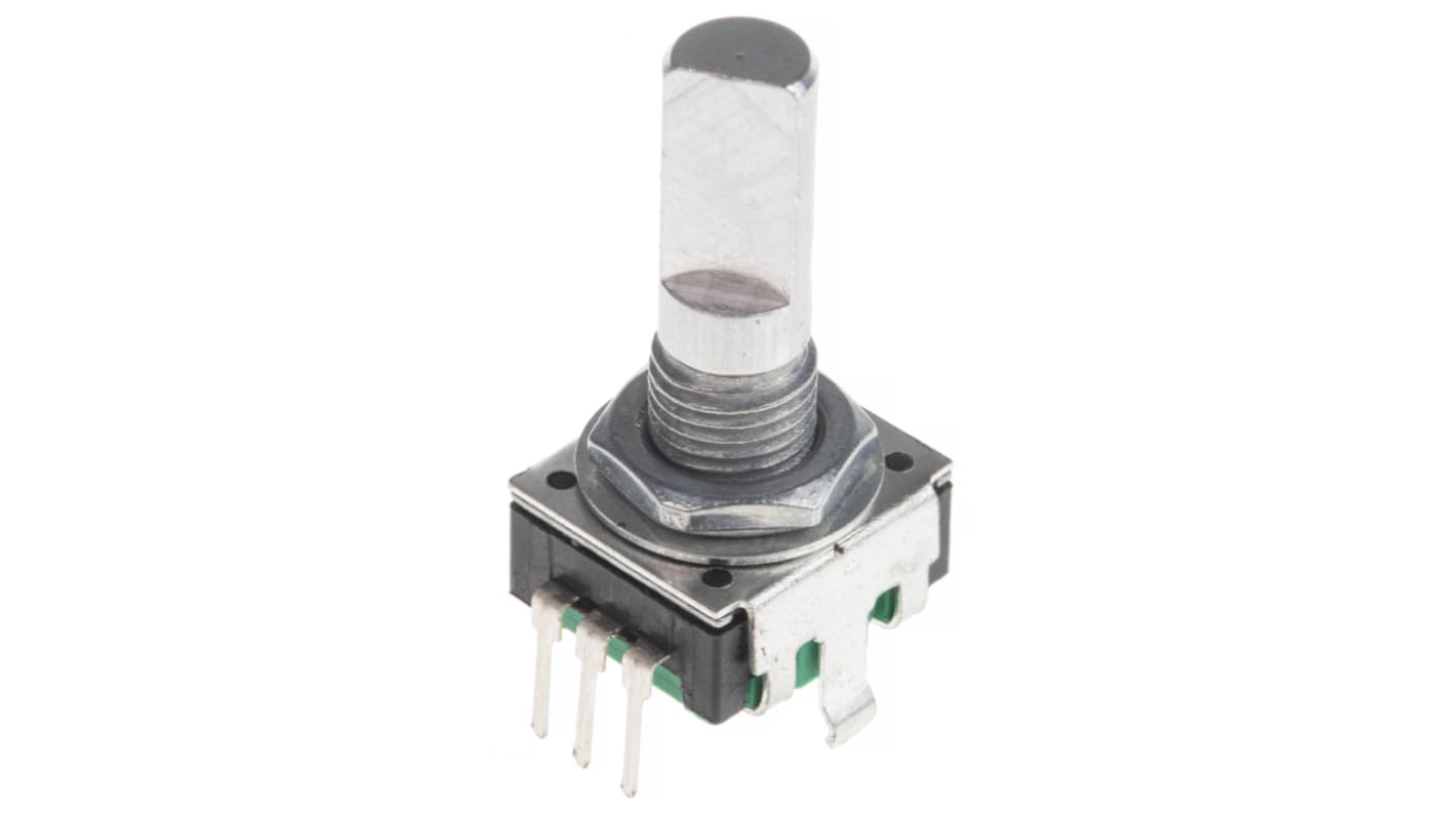 Bourns 24 Pulse Incremental Mechanical Rotary Encoder with a 6 mm Flat Shaft (Not Indexed)