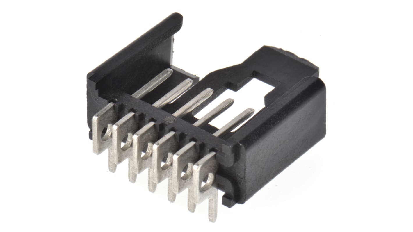 Conector macho para PCB Ángulo de 90° Lumberg serie Minimodul de 6 vías, 1 fila, paso 2.5mm, para soldar, Montaje en