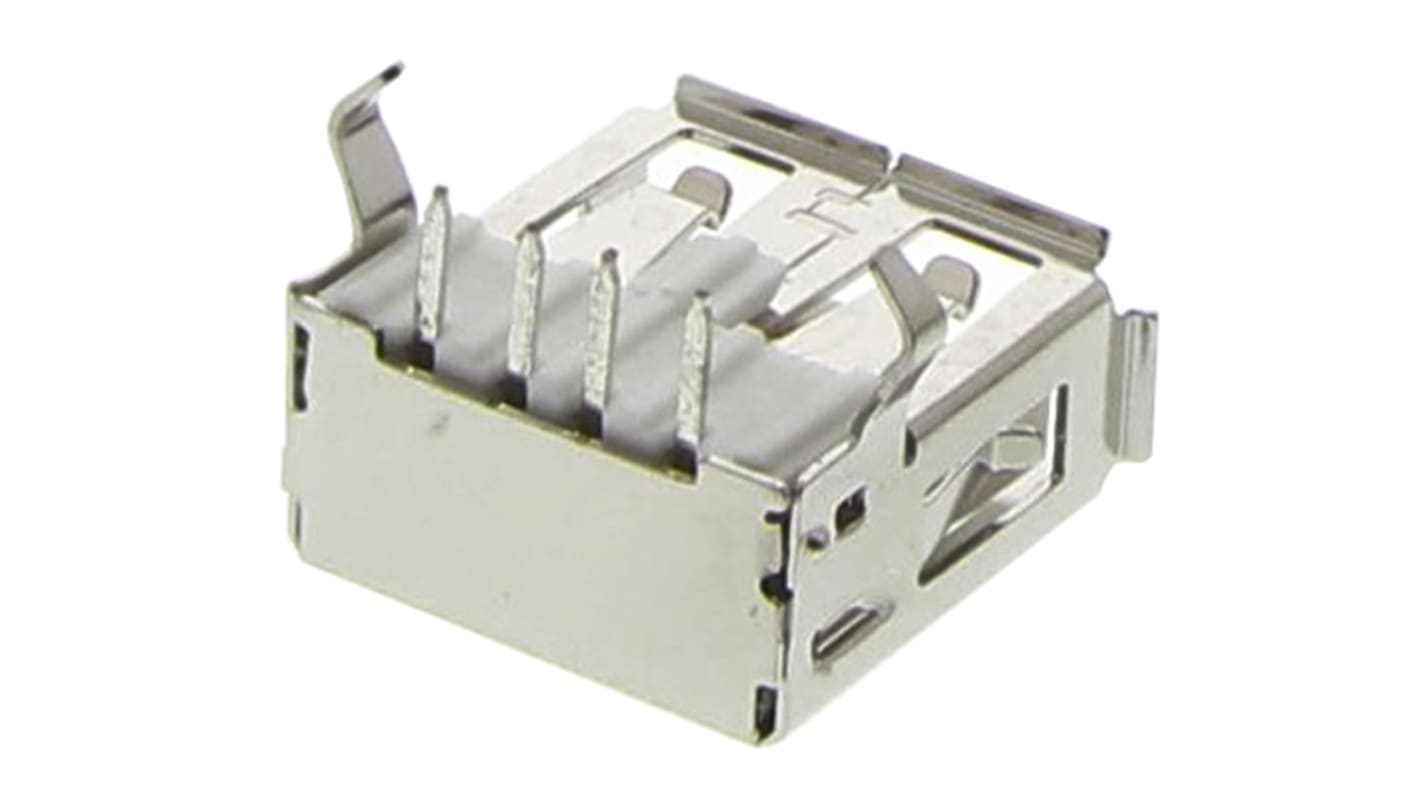 Conector USB Lumberg 2410 02, Hembra, Ángulo de 90° , Orificio Pasante, Versión 2.0, 30,0 V., 1.0A