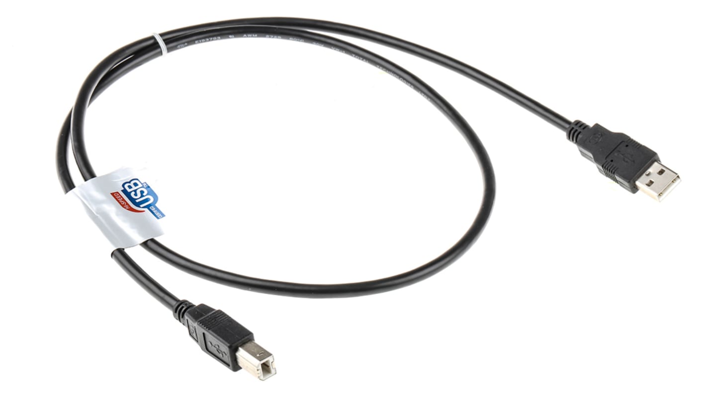 Kabel USB dł. 1m USB 2.0 kolor: Czarny