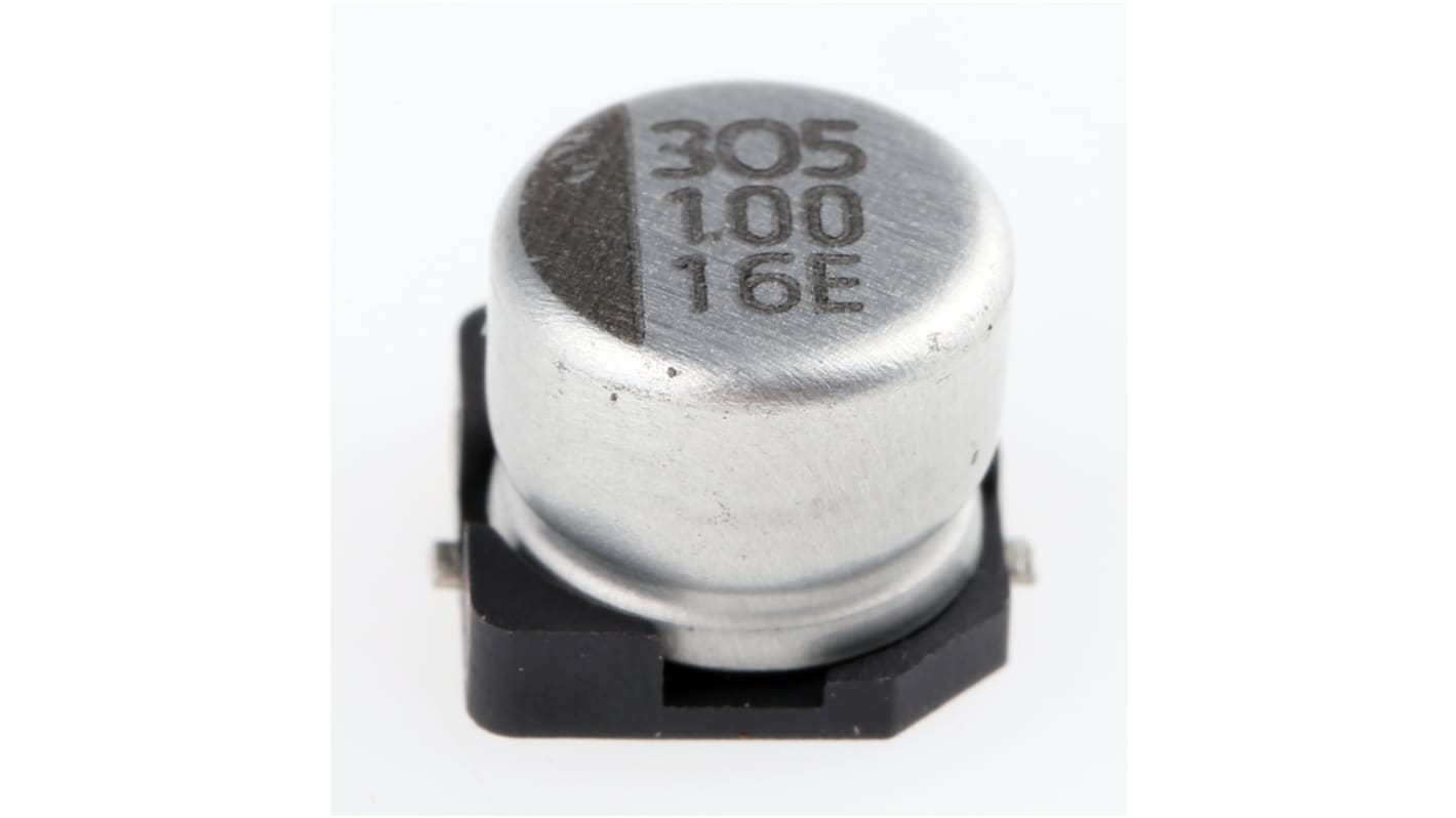 Condensatore NIC Components, serie NACE, 100μF, 16V cc, ±20%, +85°C, SMD