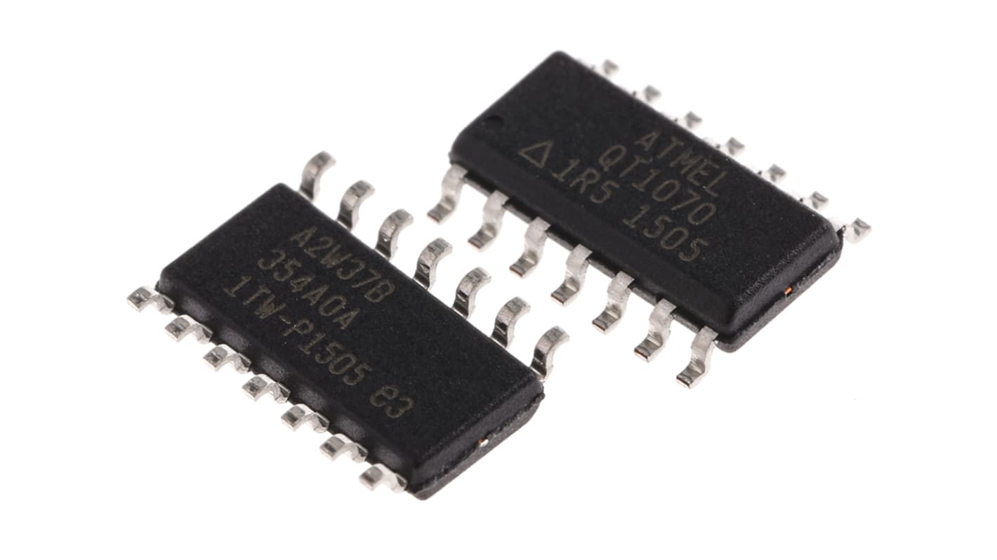 Microchip Q Touch タッチセンサ IC, 1.8～5.5 V, 14-Pin SOIC