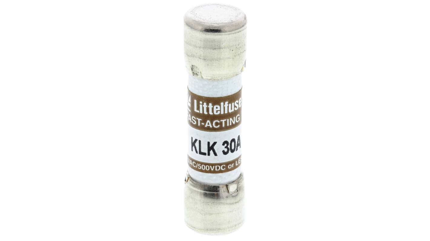 Littelfuse KLK Feinsicherung F / 30A 10 x 38mm 500 V dc, 600V ac Melamin