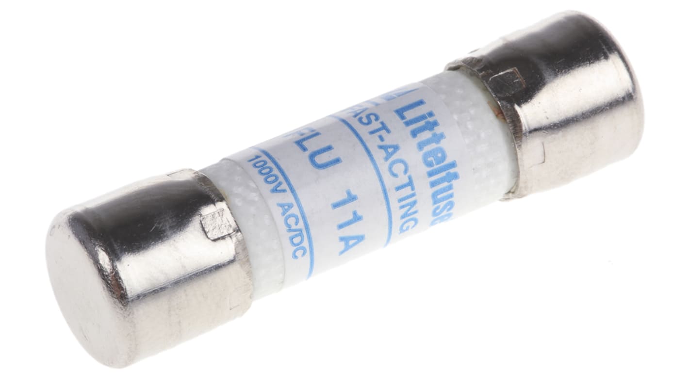 Fusible de cartucho cerámico Littelfuse, serie FLU, 1kV ac/dc, 11A, 10 x 38mm, acción rápida