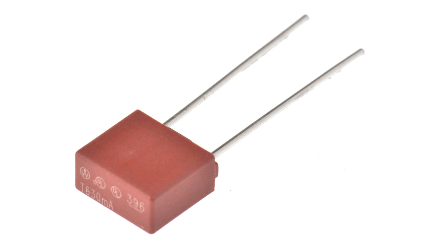 Littelfuse Non-Resettable Wire Ended Fuse, Radial 630mA, 125V