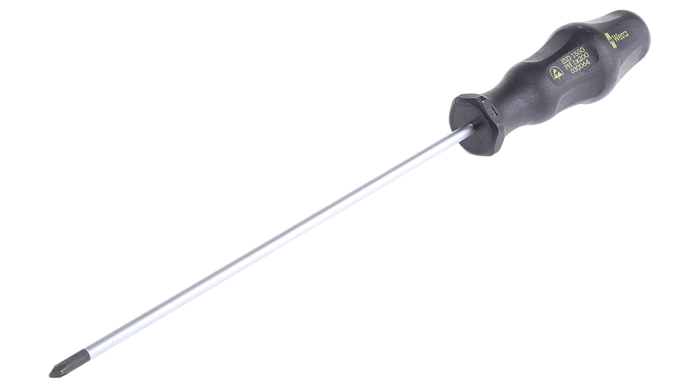 Wera Phillips Screwdriver, PH1 Tip, 200 mm Blade, 298 mm Overall