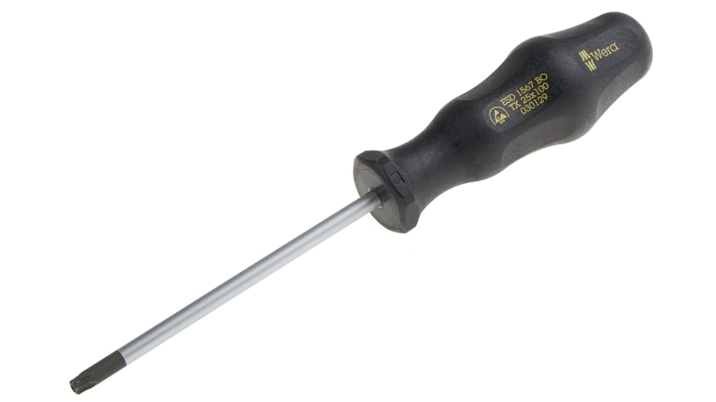 Wera Tamperproof Torx, T25 Tip, 100 mm Blade, 198 mm Overall