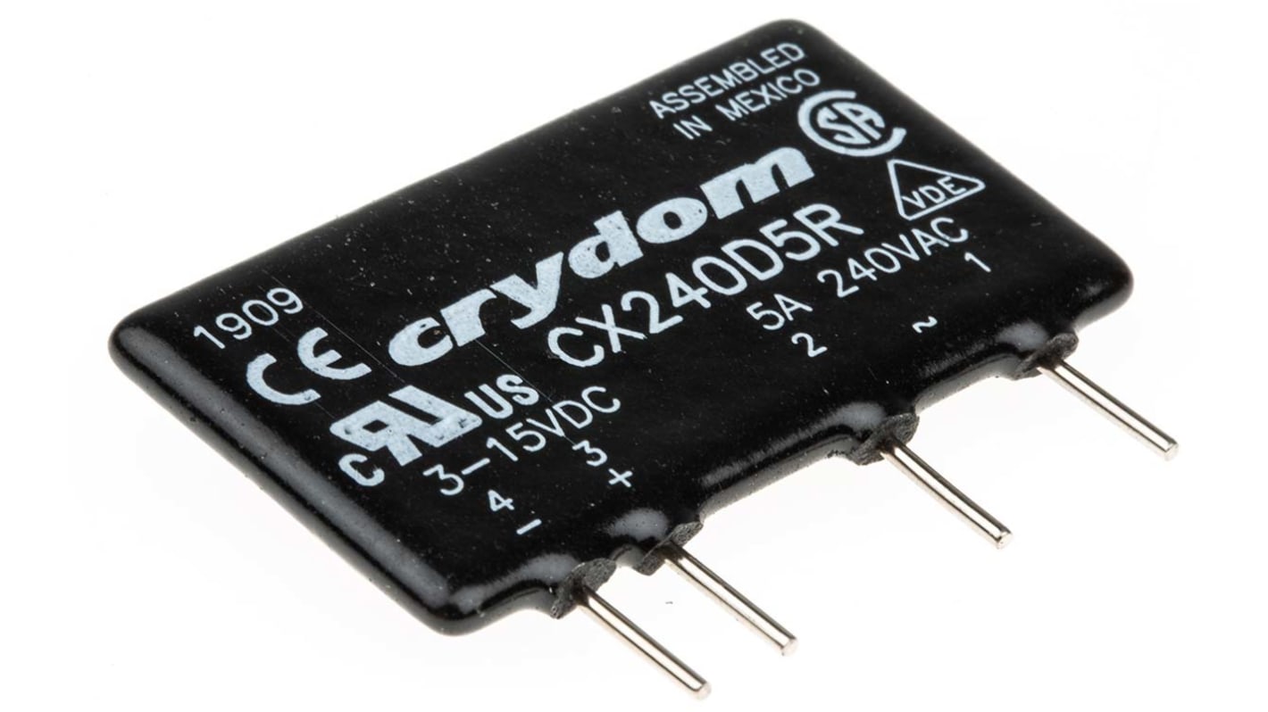 Sensata / Crydom CX Series Solid State Relay, 5 A Load, PCB Mount, 280 V ac Load, 15 V dc Control