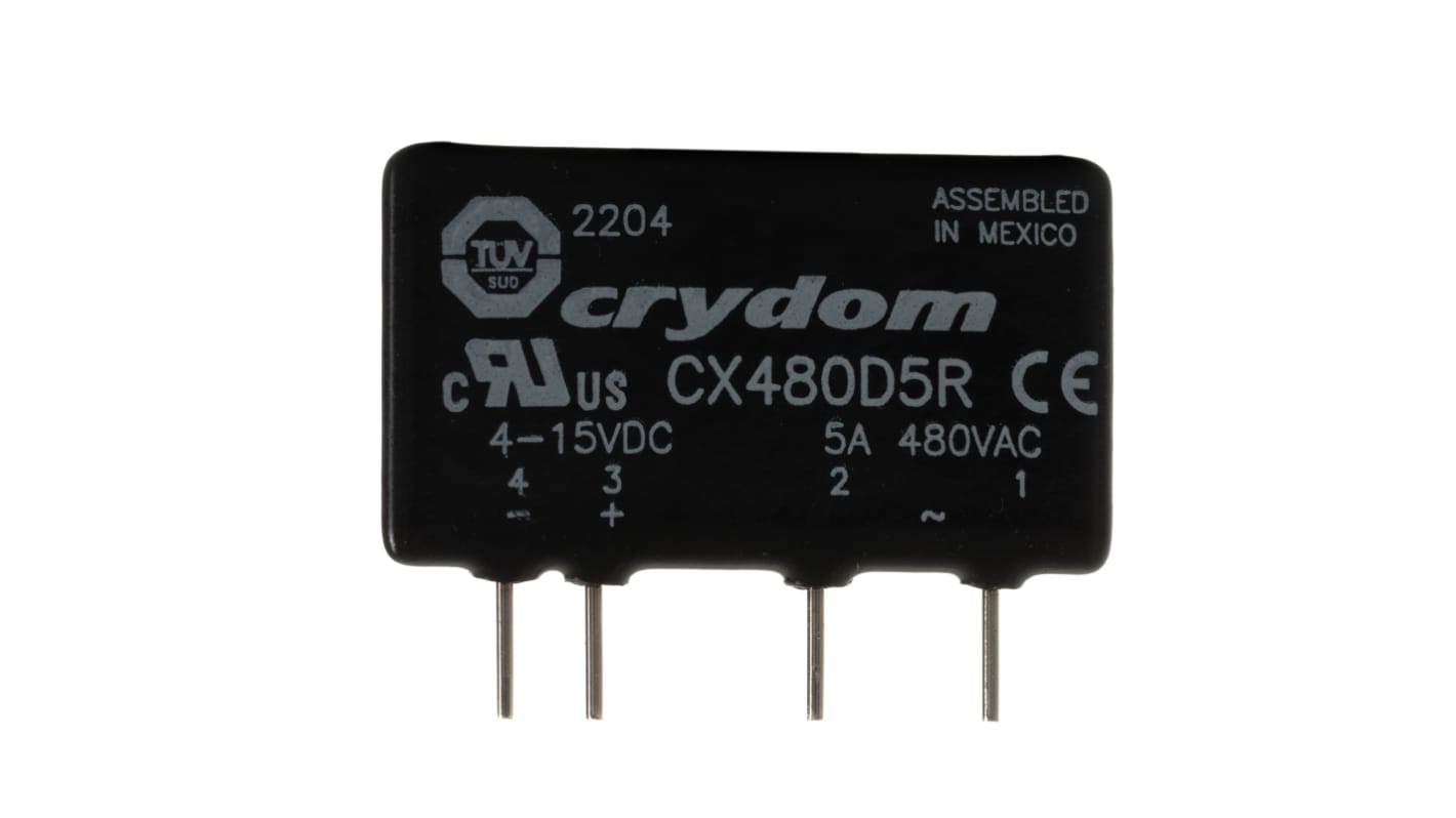 Sensata Crydom ソリッドステートリレー 最大負荷電流:5 A 最大負荷電圧:660 V rms 基板実装, CX480D5R