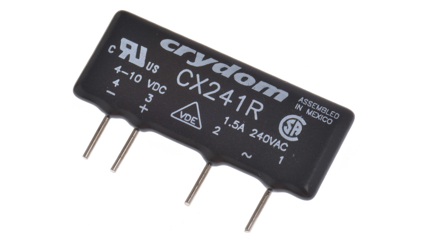 Sensata Crydom Solid State Relay, 1.5 A Load, PCB Mount, 280 V rms Load, 10 V dc Control