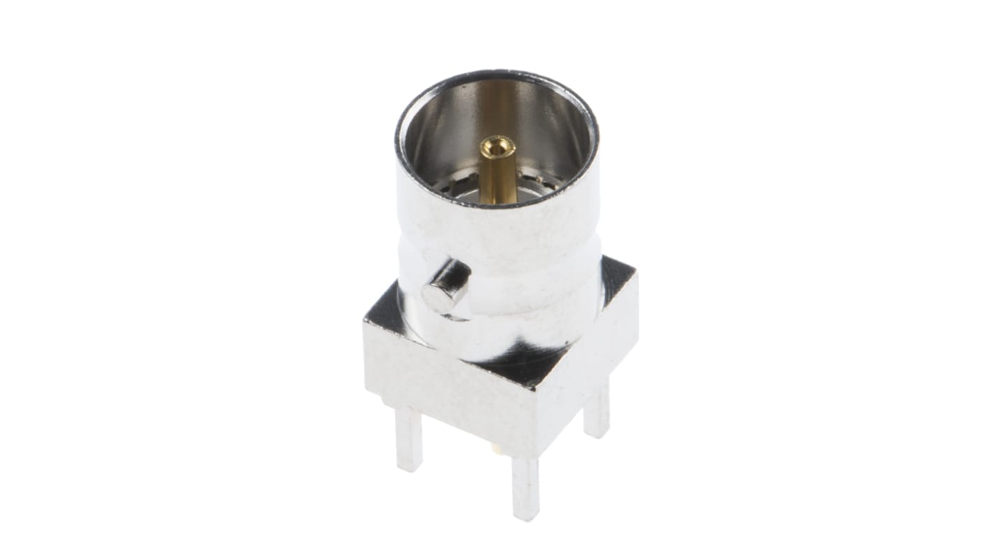 RS PRO, jack PCB Mount BNC Connector, 75Ω, Through Hole Termination, Straight Body