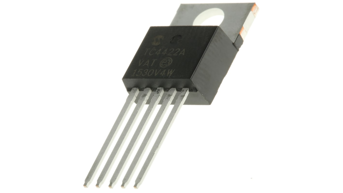 MOSFET kapu meghajtó TC4422AVAT CMOS, TTL, 10 A, 18V, 5-tüskés, TO-220