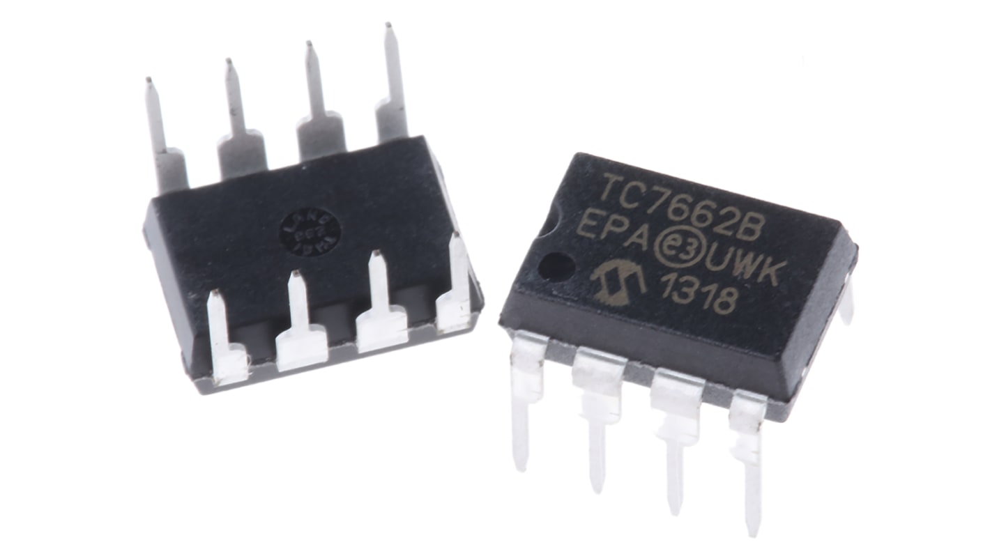 Microchip TC7662BEPA, Charge Pump Inverting 20mA 35 kHz 8-Pin, PDIP