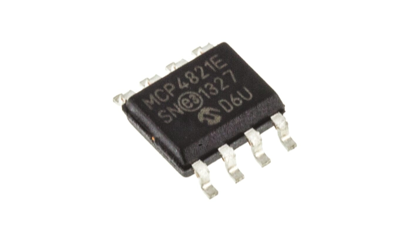 Convertidor digital a analógico MCP4821-E/SN, 12 bits ±2%FSR SOIC, 8 pines, Serie (SPI)