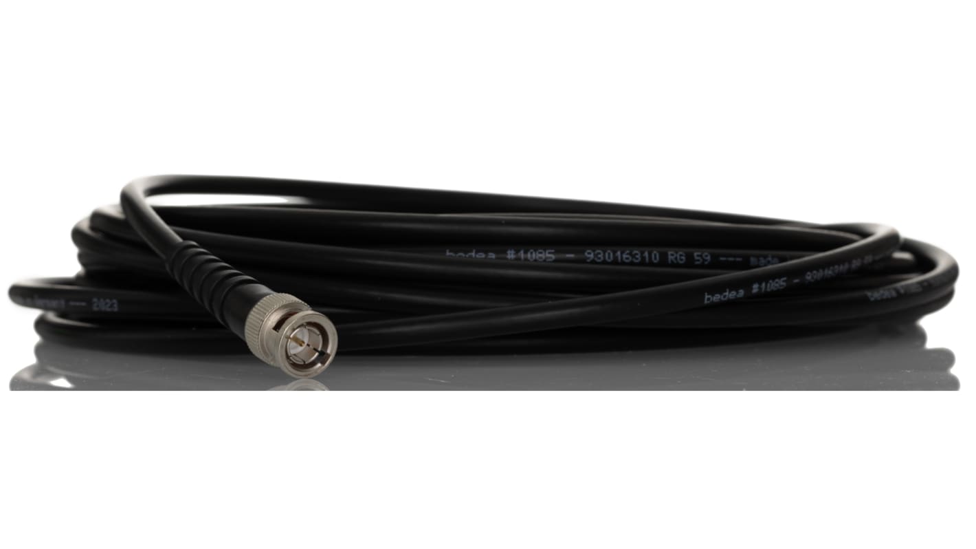 Telegartner Male BNC to Male BNC Coaxial Cable, 10m, RG59B/U Coaxial, Terminated