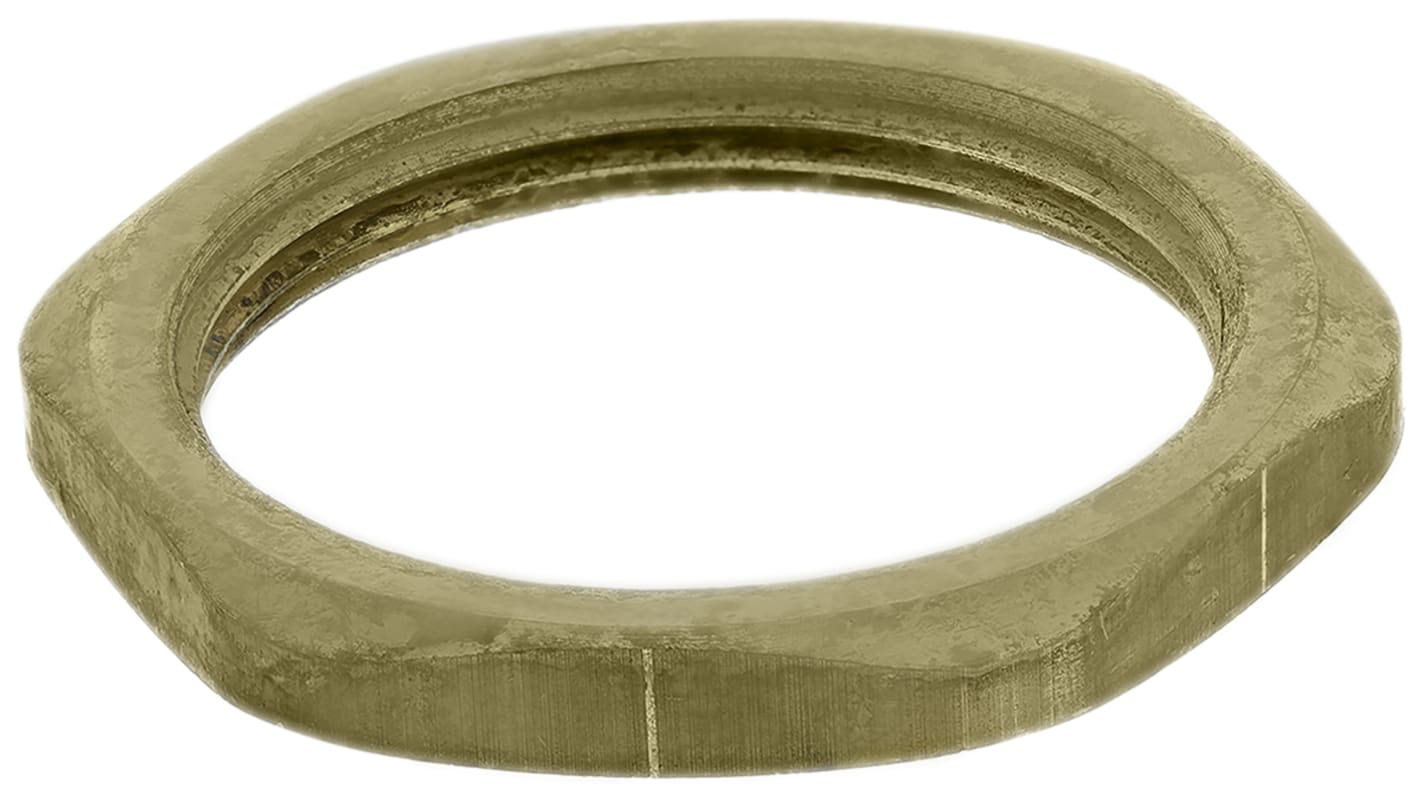 Kopex Locknut, Conduit Fitting, 32mm Nominal Size, M32, Brass