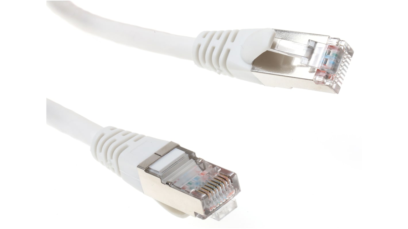 RS PRO Cat5e Male RJ45 to Male RJ45 Ethernet Cable, F/UTP, White PVC Sheath, 2m