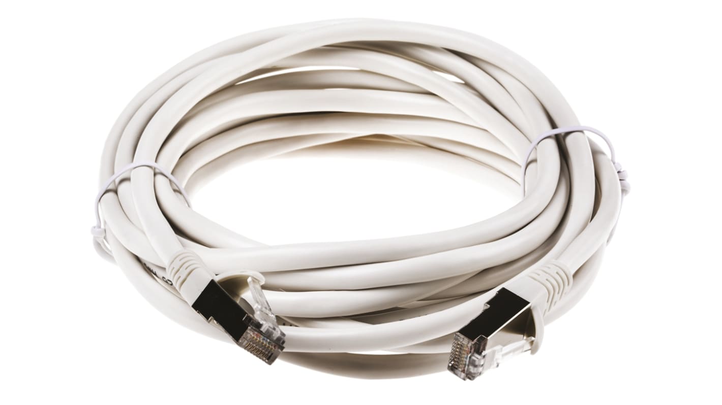 RS PRO Cat5e Male RJ45 to Male RJ45 Ethernet Cable, F/UTP, White PVC Sheath, 5m