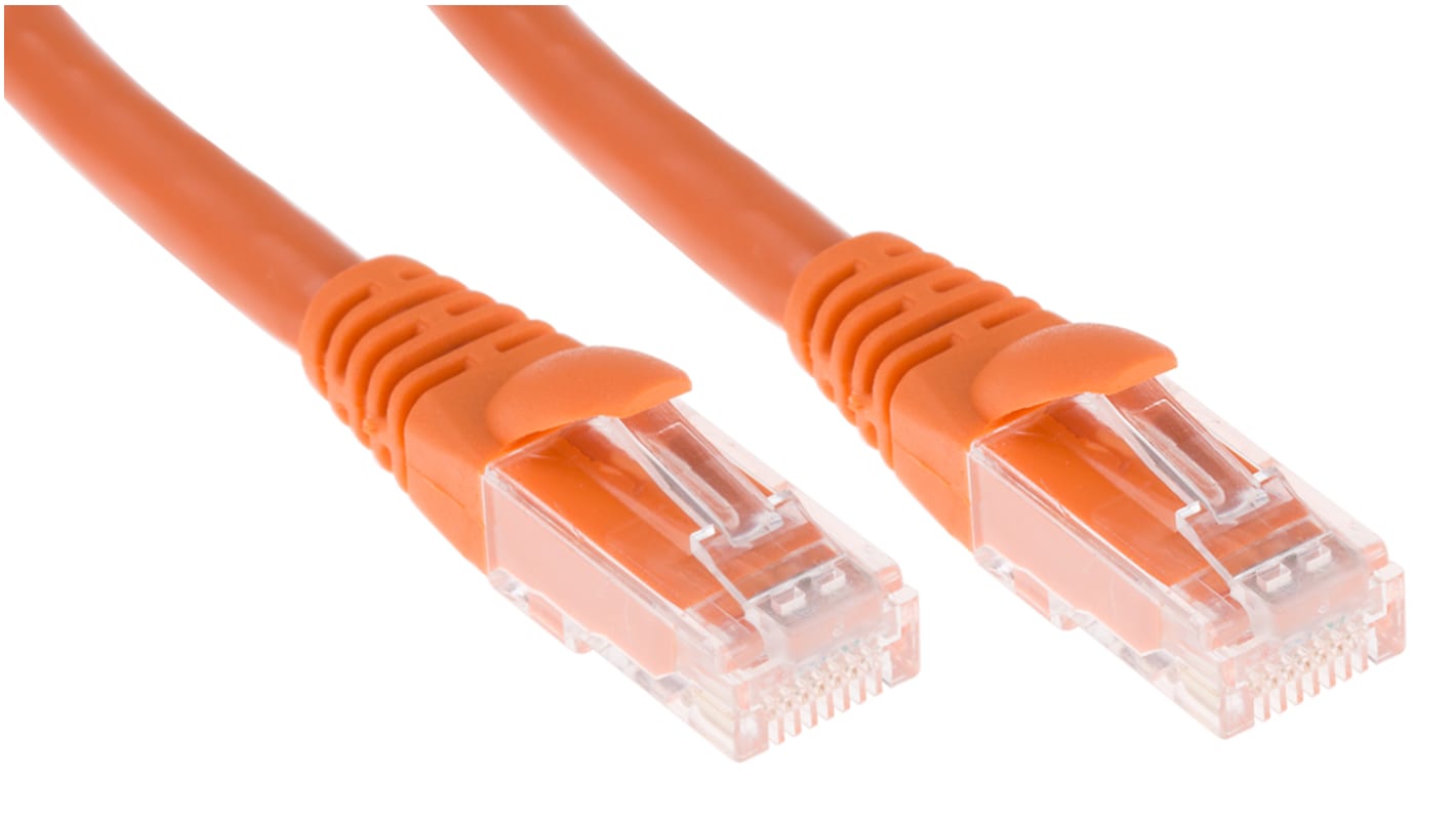 RS PRO Cat6 Male RJ45 to Male RJ45 Ethernet Cable, U/UTP, Orange LSZH ...