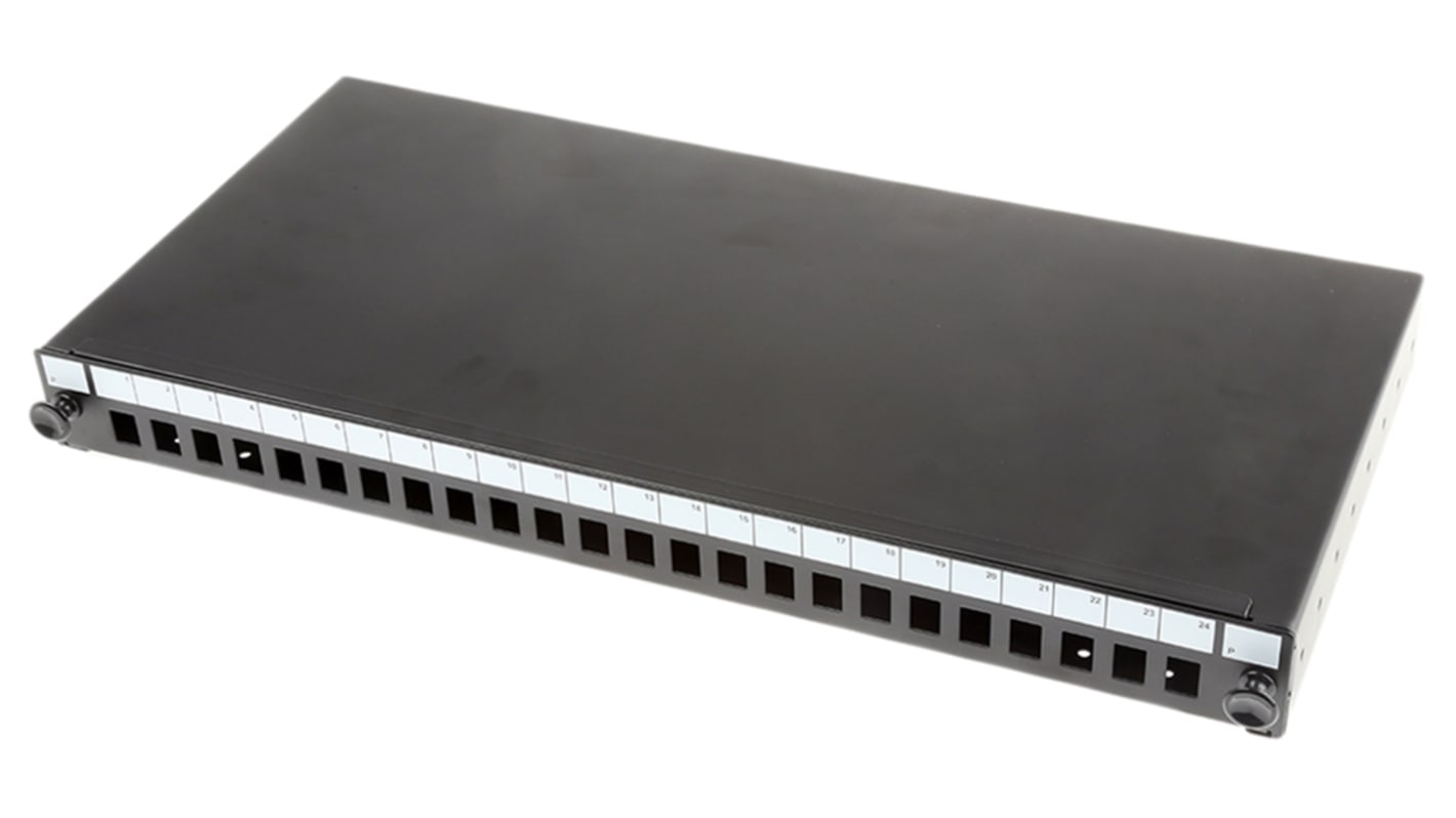 Patch panel per fibra ottica, RS PRO, 24 porte, SC, Single Mode, Simplex, Scorrevole