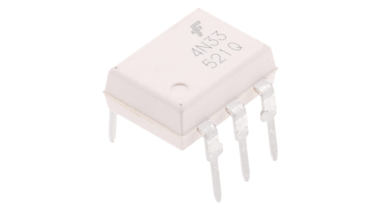 onsemi, 4N33M Photodarlington Output Optocoupler, Through Hole, 6Pin