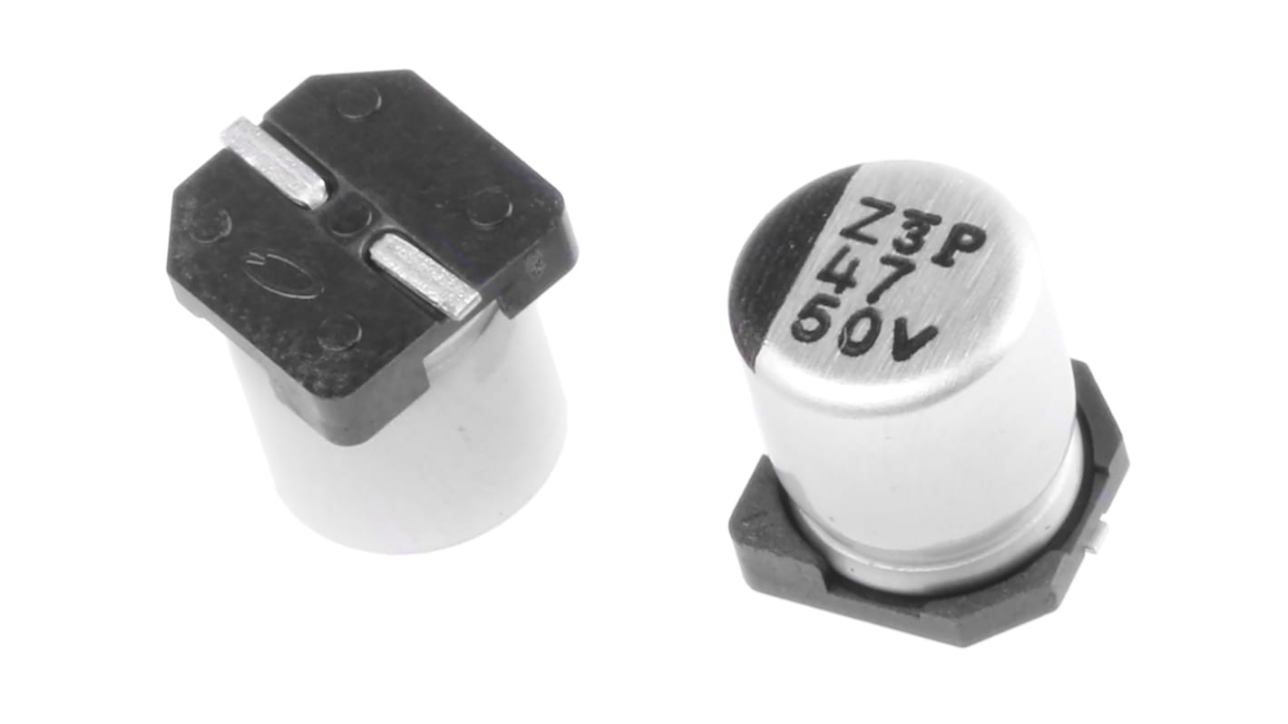 Nichicon 47μF Aluminium Electrolytic Capacitor 50V dc, Surface Mount - UWT1H470MCL1GS