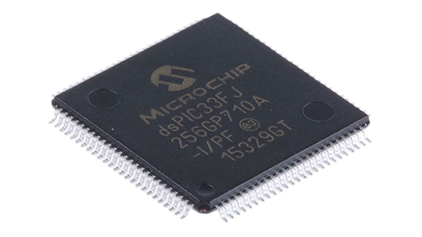 DSPIC33FJ256GP710A-I/PF Microchip, 16bit Digital Signal Processor 40MHz 256 kB Flash 100-Pin TQFP