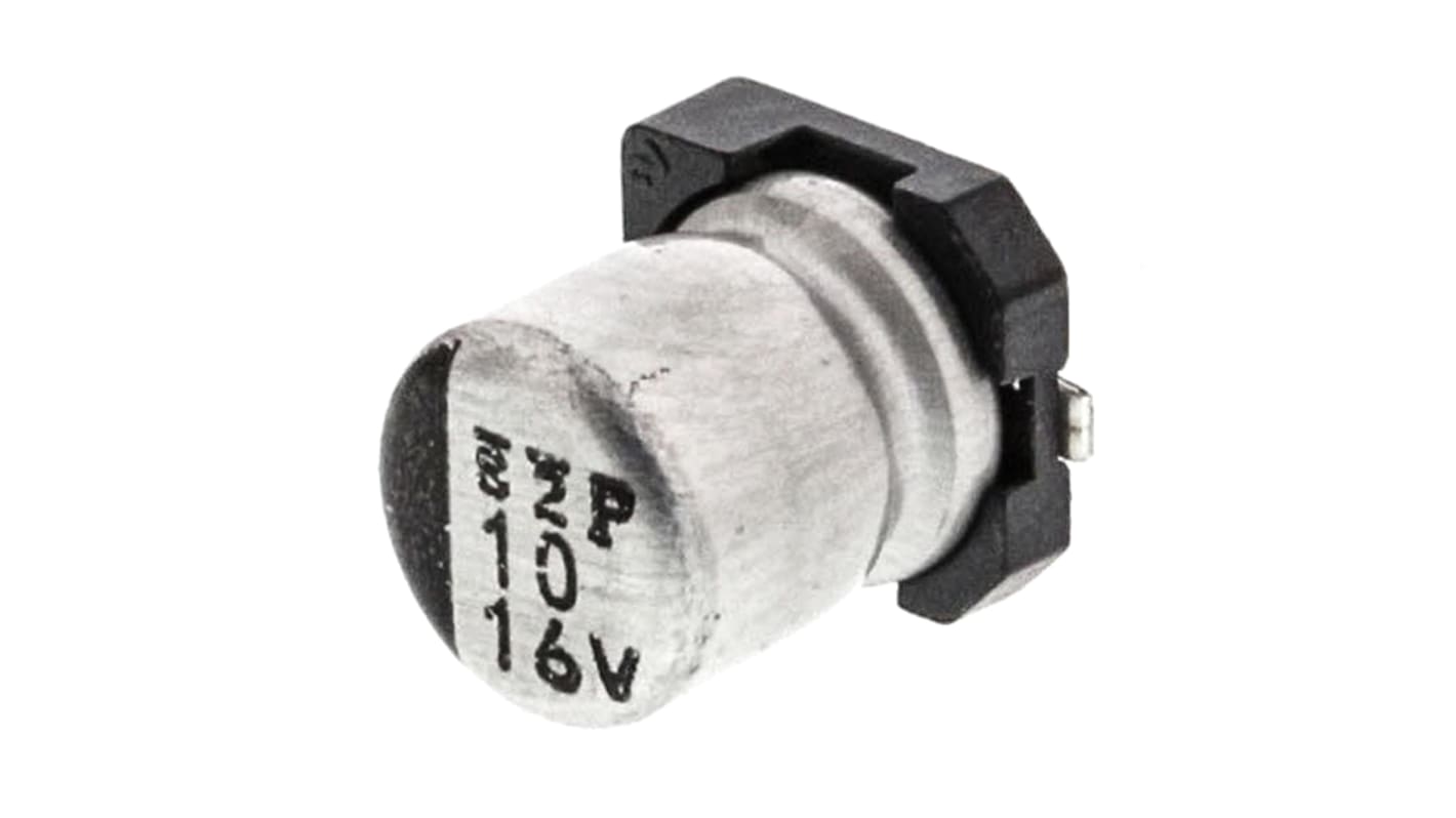 Condensador electrolítico Nichicon serie WT, 10μF, ±20%, 16V dc, mont. SMD, 4 (Dia.) x 5.4mm