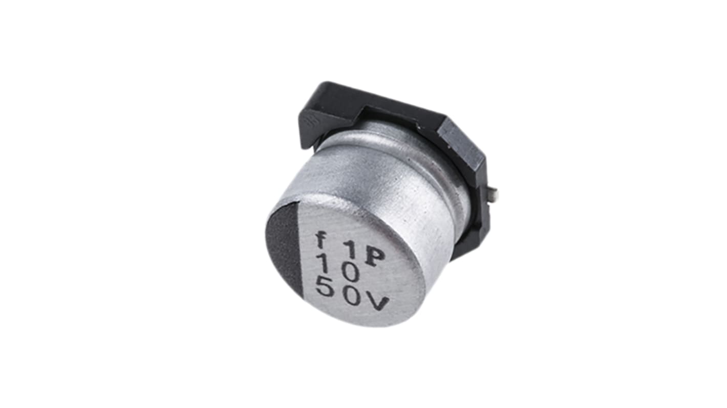 Condensador electrolítico Nichicon serie WT, 10μF, ±20%, 50V dc, mont. SMD, 6.3 (Dia.) x 5.4mm