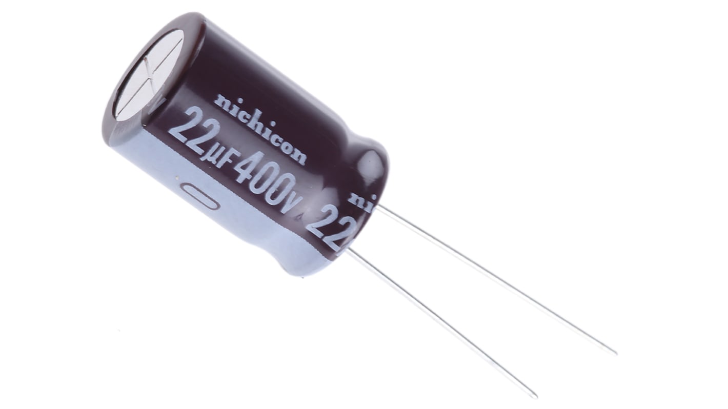 Nichicon CA, THT Elektrolyt Kondensator 22μF ±20% / 400V dc, Ø 12.5mm x 20mm, bis 105°C