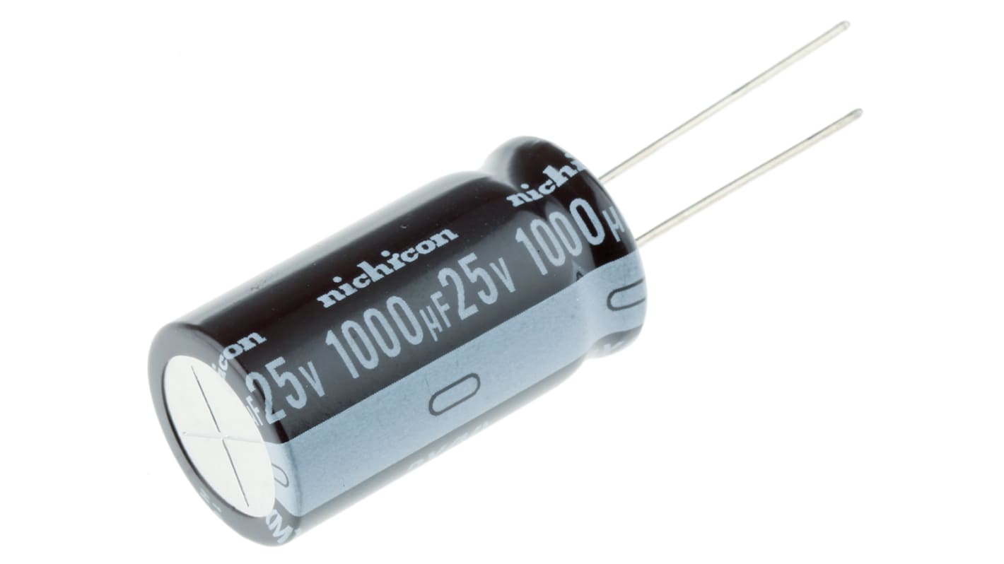 Nichicon PX, THT Elektrolyt Kondensator 1000μF ±20% / 25V dc, Ø 16mm x 31.5mm, bis 105°C