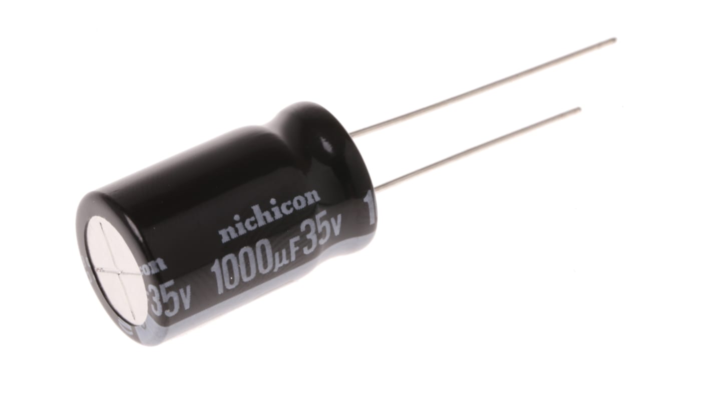 Nichicon VY, THT Aluminium-Elektrolyt Kondensator 1000μF ±20% / 35V dc, Ø 12.5mm x 20mm, bis 105°C